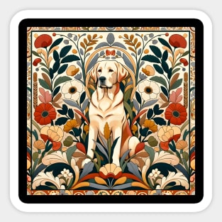 Labrador Retriever inspired by William Morris Sticker
